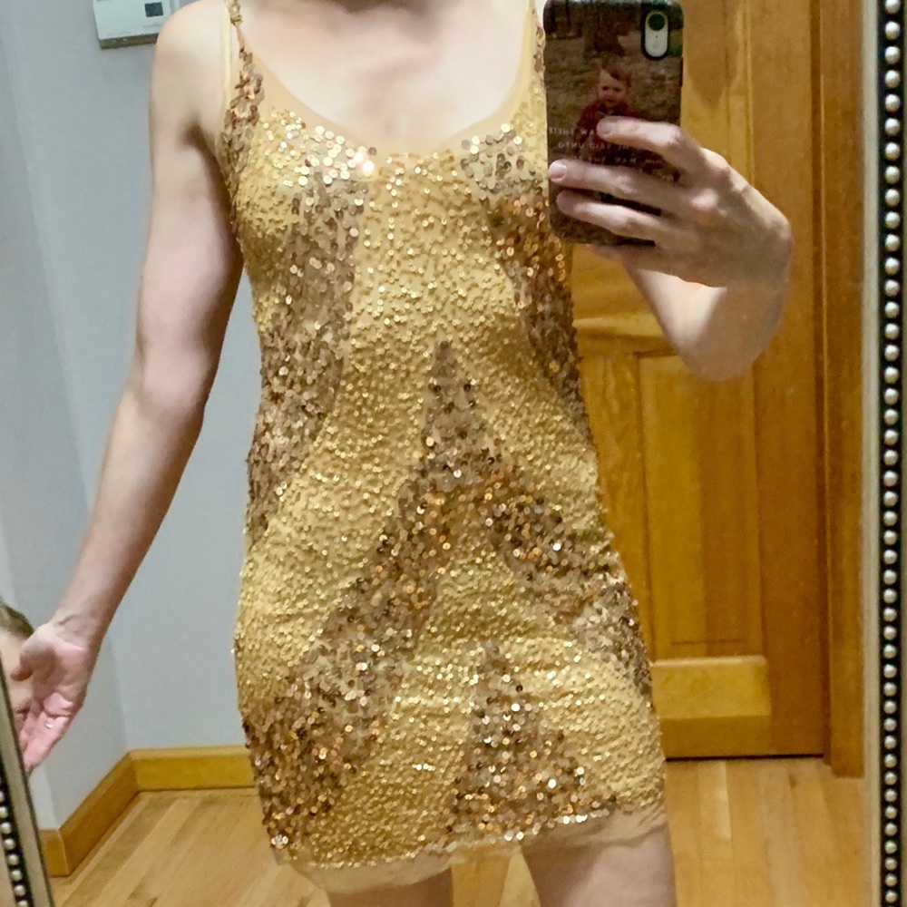 Arden B gold sequin dress size XS